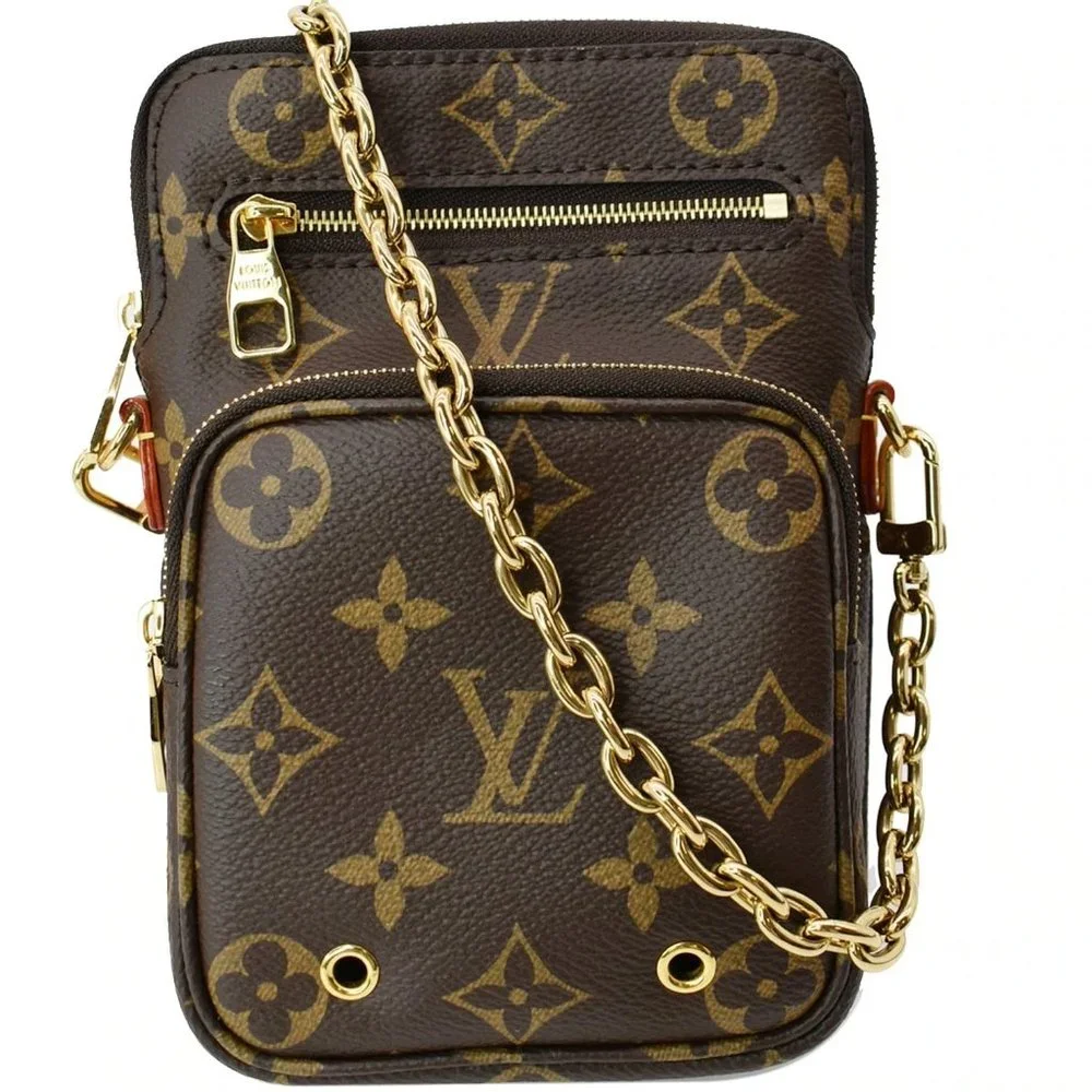 LOUIS VUITTON Utility Phone Sleeve Monogram Canvas Crossbody Bag - Picture 1 of 11